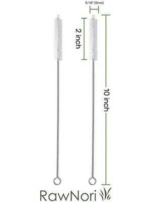 Rawnori 2 Içme Saman Temizleme Fırçası Uzun - Paslanmaz Çelik Içecek Pipetleri Için Kıl Temizleyici Cam Yıkama Için Ağır Hizmet Fırçaları Silikon Metal Pipetler Çaydanlık Bacalı Mini Mikro Şişe