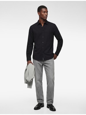 Koton Pamuklu Uzun Kollu Klasik Yaka Slim Fit Gömlek