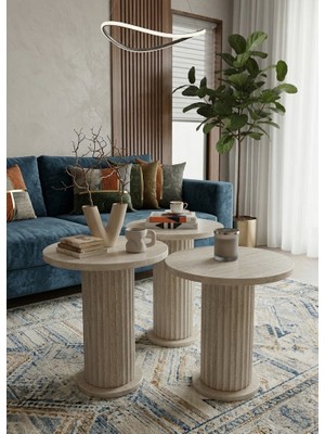 Future Decor Home 3lü Bohem Sehpa Mantar Sehpa