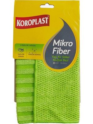 Mikrofiber Yağ & Kir Sökücü Mutfak Bezi Tekli, Çift Taraflı Hızlı Kuruyan Mikrofiber Mutfak Temizlik Bezi 30X30 Cm, Tüy ve Çizik Bırakmayan Ev, Ocak ve Fırın Için Yağ ve Kir Sökücü Tasarım