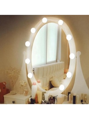10'lu Set Makyaj Aynası Işığı Banyo Yatak Odası Işığı Hoolywood Tarzı LED Makyaj Lambası 3 Farklı Renk Modu Makyaj Odası Işığı Mirror1