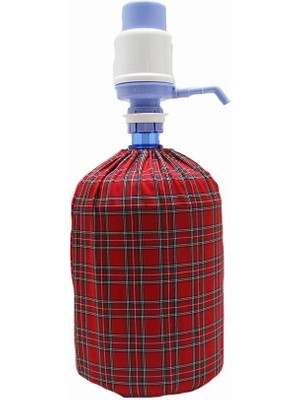 Kırmızı Küçük Ekoseli Damacana Kılıfı