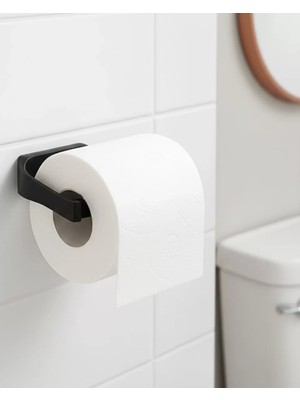 Nemere İthalat Modern Siyah Tuvalet Kağıtlığı Duvar Tipi Minimal Tasarım Peçetelik Nemere Ithalat
