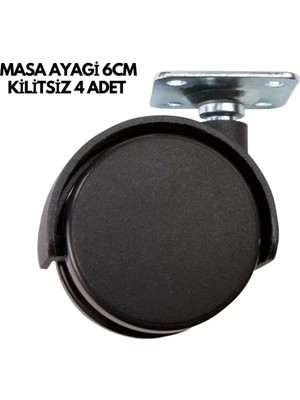 Nemere İthalat Masa Ayağı 6cm Kilitsiz 4 Adet Nemere Ithalat