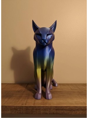 Nemere İthalat Koyu Rainbow Kedi Biblo Modern Salon ve Raf Dekoru Nemere Ithalat