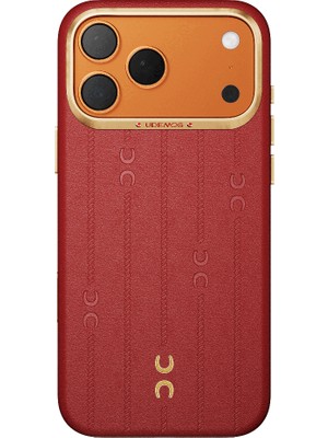 iPhone 17 Pro Uyumlu Kılıf M-Safe Şarj Özellikli Udemos Wind Serisi Kapak Kırmızı