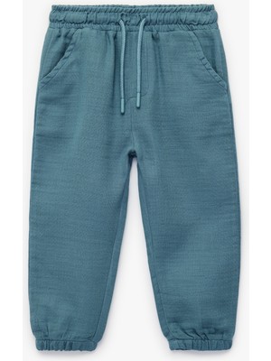 Koton Pamuklu Beli Bağcıklı Müslin Kumaş Basic Jogger Pantolon