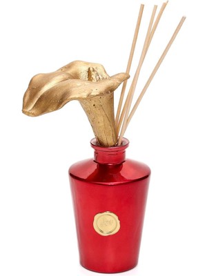 Yılbaşı 130 ml Kırmızı Glow Gala Çiçek Taş Çubuklu Vanilya Oda Kokusu