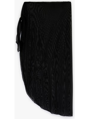 Koton Asimetrik Kesim Yandan Bağlamalı Tül Pareo Etek