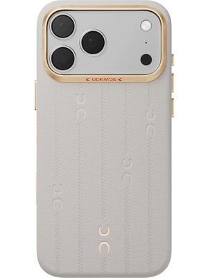 iPhone 17 Pro Uyumlu Kılıf M-Safe Şarj Özellikli Udemos Wind Serisi Kapak Beyaz