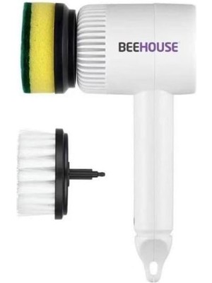 Beehouse Şarjlı 2 Başlıklı Otomatik Temizlik Fırçası - Tuvalet Lavabo Tezgah Mutfak Bulaşık Temizlik Fırçası
