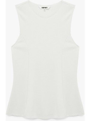 Koton Slim Fit Bisiklet Yaka Kolsuz Bluz