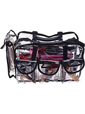 Shany Kozmetik Şeffaf Makyaj Çantası, Omuz Askılı Pro Mua Yuvarlak Çanta, Büyük