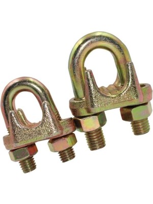 Çelik Halat Kelepçesi 6mm A Tipi, Sarı Paslanmaz Galvaniz Kaplama (12 Adet)