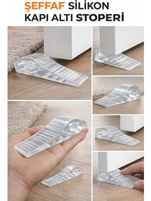 Hane216 4 Adet Şeffaf Kapı Stoperi Kapı Altı Tutacak Oda Kapısı Tutucu Aparat