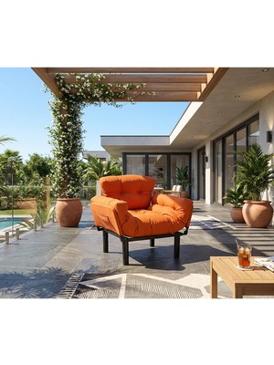Pafu Nitta Tekli Su Geçirmez Bahçe Koltuğu - Turuncu