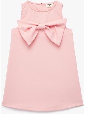 Koton Fiyonklu Bisiklet Yaka Kolsuz Jile Elbise