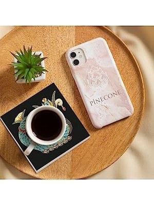 Hayat Ağacı, Fil, Fatma Ana Eli , Şahmeran Taş Bardak Altlığı Seti - 4 Parça - Dekoratif, Rustik Mutfak Aksesuarı, 10X10 Cm, Kaydırmaz Tabanlı, Şık ve Dayanıklı SC252