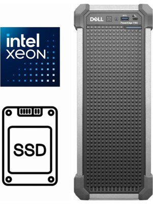 Dell Poweredge T160 Intel Xeon 6315P PROMOT160SPL1-K013 128GB 2*480GB SSD + 2tb HDD  Freedos Idrac9 Raid 0/1 300W Power Supply Server