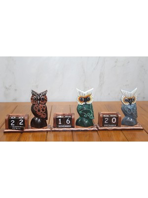 Ethab Ticaret Ahşap Baykuş Takvim  Büyük Boy