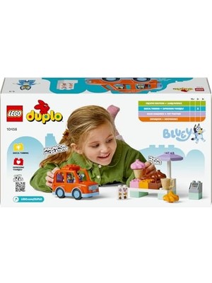 Bluey ile Dondurma Gezisi 10458-2 Yaş ve Üzeri Çocuklar Için Araçlı Rol Oyunu Sunan Yaratıcı Yapım Seti, Doğum Günü Hediye Fikri (22 Parça)