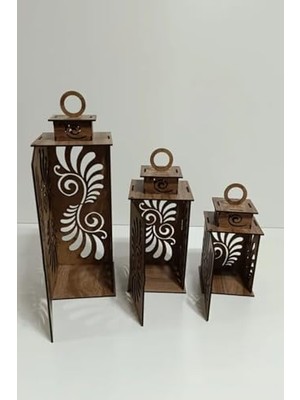 Ahşap Dekoratif Mumluk Kahverengi 3