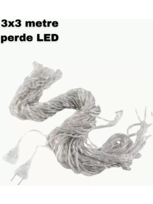 Nemere İthalat 3x3 LED Işık Perdesi Şelale Model Iç Dış Mekân Dekorasyonu Nemere Ithalat