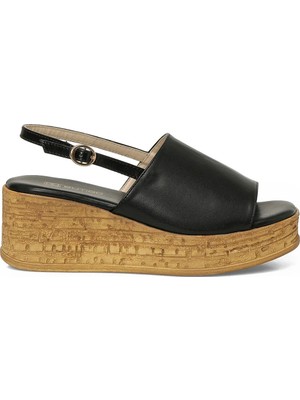 Butigo 26S-381 6fx Siyah Kadın Dolgu Topuk Sandalet