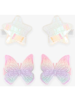 Penti Renkli Kız Çocuk Butterfly Toka Seti