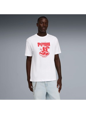 Puma Erkek Beyaz Puma Graphıc Tee Beyaz Erkek T-Shirt
