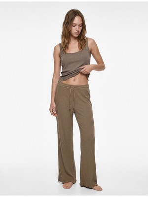 Koton Viskon Karışımlı Beli Lastikli Pijama Altı