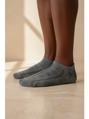 Katia & Bony Erkek Kendinden Desenli Step Çorap Antrasit
