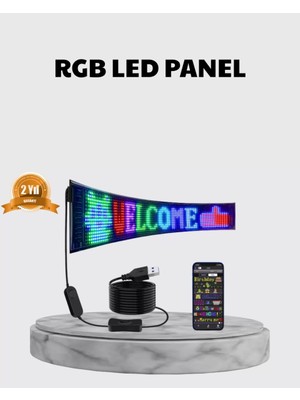 Nemere İthalat Rgb LED Panel – Çok Renkli, Kumandalı, USB Bağlantılı Yazı ve Gıf Gösterimli Akıllı Lamba