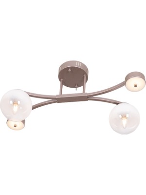 Avonni AR-1961-4CP Cappucino Kaplama Modern Avize E14 Metal Cam H: 35 Cm, Wxd: 30X63 cm