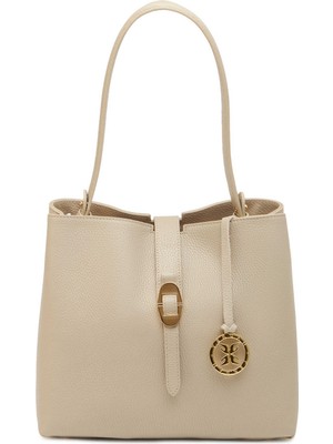 Tergan Bej Hakiki Deri Kadın Omuz Çantası - S26Y1BC80532-B19