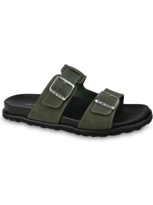 Ceyo 9989 Hakı Çift Bantlı Anatomik Erkek Terlik