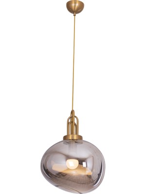 Avonni AV-1927-M3-F Füme Boya Modern Avize E27 Metal Cam H: 100 Cm, Ø: 30 cm