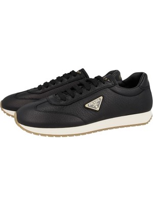 Prada Sport Erkek Komple Deri Metal Logolu Sneaker