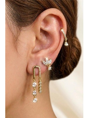 Petek Aksesuar 3 Adet Ysx Zirkon Küpe Set