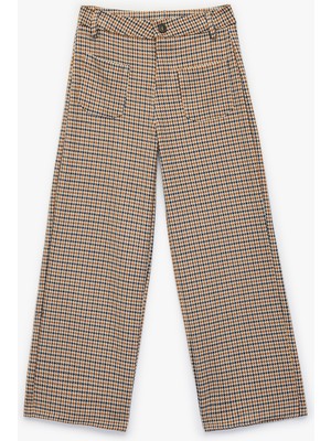 Koton Yüksek Bel Viskon Karışımlı Geniş Paça Pantolon