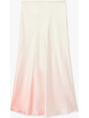 Koton Çan Kesim Midi Kloş Saten Etek