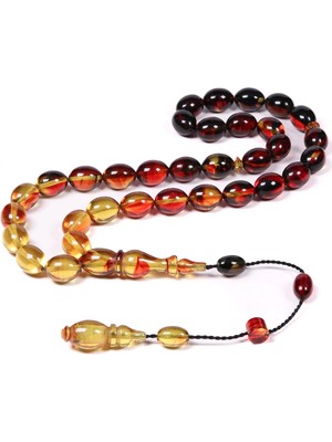 Tesbihkenti Renk Geçişli Usta Işçilik Ateşi Kehribar Tesbih