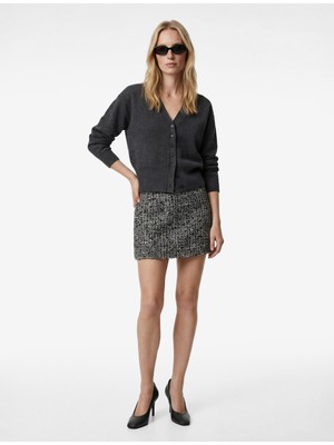 Koton Slim Fit A Kesim Mini Tüvit Etek