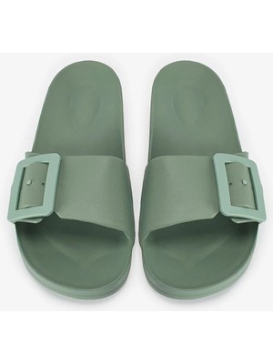 Penti Yeşil Big Buckle Terlik