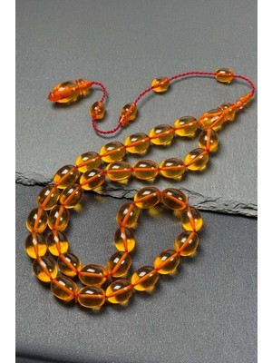 Tesbihkenti Gömme Imzalı Özel Işçilik Ateş Kehribar Tesbih