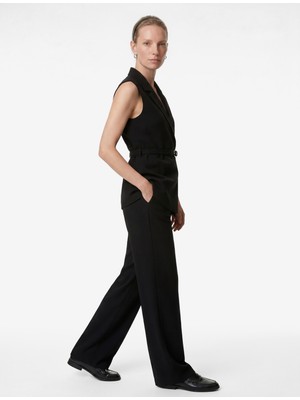 Koton Regular Fit Kolsuz Kemerli Kruvaze Yaka Yelek