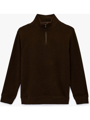 Koton Regular Fit Uzun Kollu Yarım Fermuarlı Sweatshirt