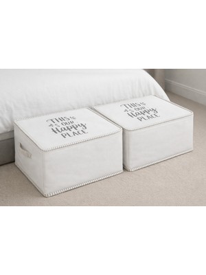 Kraftella 2li Ipli Kumaş Hurç – Yatak Üstü ve Dolap Içi Saklama Düzenleyici 35*40*65