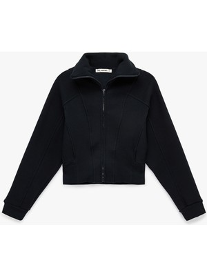 Koton Şardonlu Uzun Kollu Klasik Yaka Fermuarlı Sweatshirt