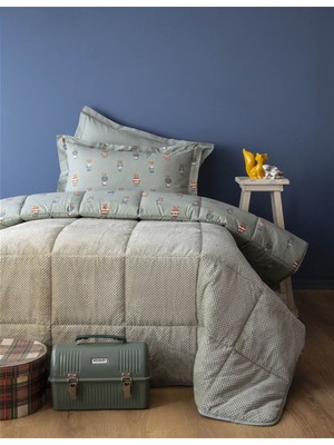 Apricitas Home Tek Kişilik Teddy Yeşil Softly Uyku Seti